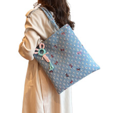 Sac fourre-tout tendance pour femme, sac à main spacieux et-Bleu