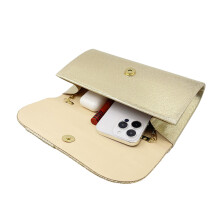 Elegant Evening Clutch Purse Party Pleated Flip Handbag-Gold