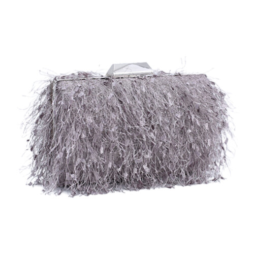 Elegante Quasten-Clutch-Geldbörse, Abendtasche,-Hellgrau