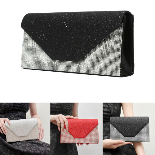Abendhandtasche mit glitzerndem Kristall-Trend, elegante-Rot 2