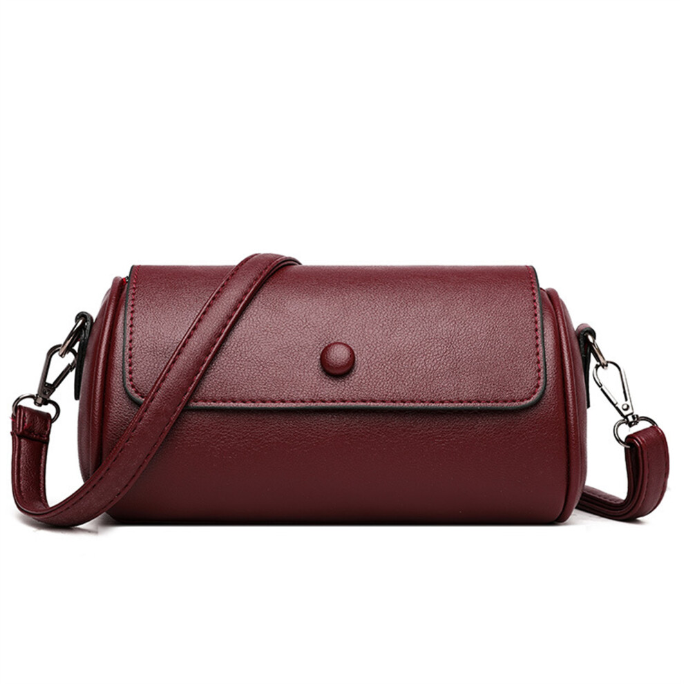 PU Square Crossbody Bag Vintage Style Handbag for-Burgundy