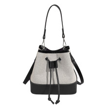 Sac seau à la mode pour femmes, sac à bandoulière,-Noir et blanc