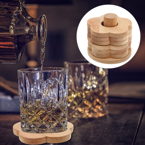 14Pz Sottobicchieri Legno Khaki, Pratici E Resistenti Per 1