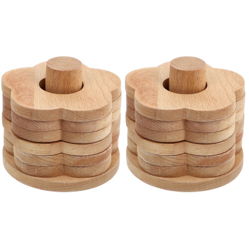 14Pz Sottobicchieri Legno Khaki, Pratici E Resistenti Per 2
