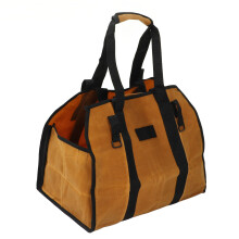 Sturdy Canvas Log Carrier, Heavy Duty Canvas Water Resistant Wear Resistant Firewood Bag With Padded Handles for Indoor Fireplace and Outdoor Camping,
