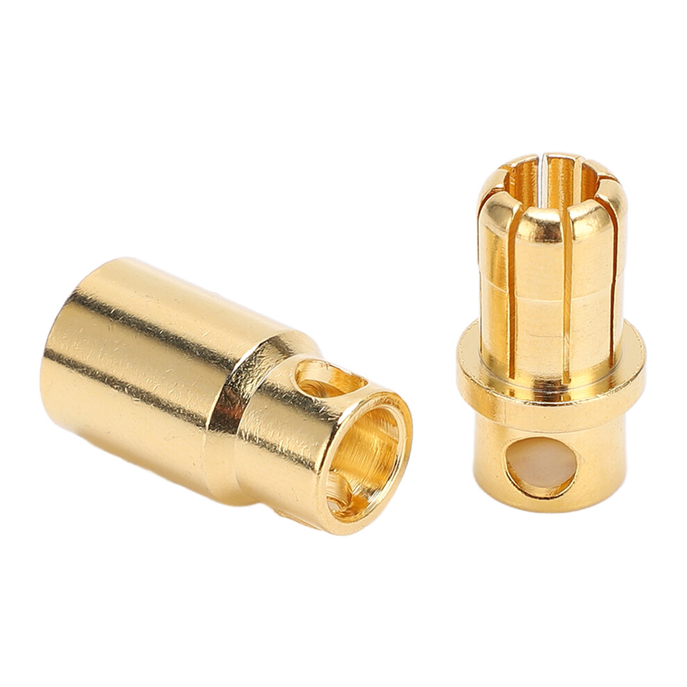 Gold Plated Banana Bullet Connector Set Durable Corrosion Resistant Copper Connectors Low Resistance Electric Flow Connect Esc Rc Battery Connection F 9399812628467
