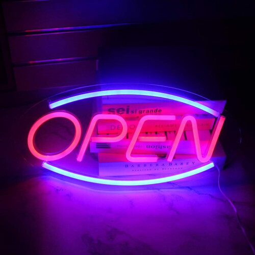 Adjustable Brightness LED Neon Open Sign, Energy Efficient, Designed For Business, High Quality Easy Operate, Safe Durable, Multiple Occasions Use 1