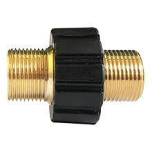 Adaptador fiable para hidrolimpiadoras, con rosca macho métrica M22 para una funcionalidad óptima.