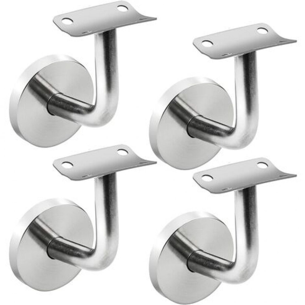 Stairway Support Brackets, Wall Brackets For Handrails, Stainless Steel Adjustable Mount Holder, Decorative Banister Accessories (Set Of 4) 9405630410754