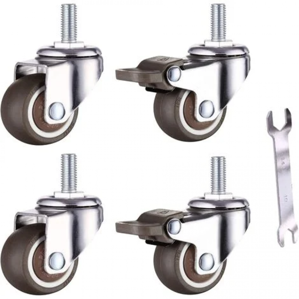 Furniture Casters Wheels, Exquisite Workmanship Rubber Swivel Castor Set Of 4 For Smooth Movements And Low Rolling Resistance On Hardwood Floors 9448196588987