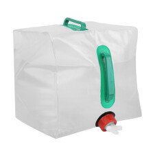 Recipiente para água com torneira, dobrável, bolsa de água de emergência para atividades ao ar livre. Material em PVC de alta qualidade, leve e