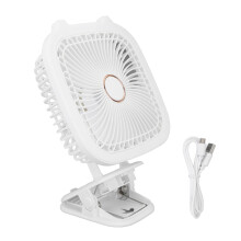 Leiser, aber leistungsstarker, wiederaufladbarer Ventilator mit Haken, LED-Beleuchtung und Clip-Halterung – die ideale mobile Kühllösung für
