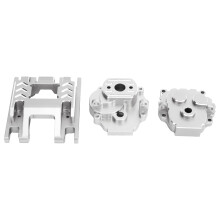 Alloggiamento e base del cambio in lega di alluminio per RC TRX4M 1/18, colore argento