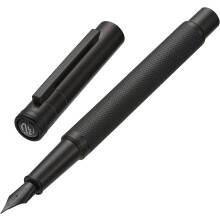 Chinese Knot Engraved Matte Black Fountain Pen, Converter And Metal Pen Included For Exceptional Writing Experience