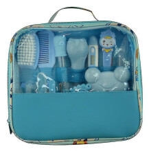 Kit essencial para cuidados com o bebê, com foco na segurança, incluindo aspirador nasal de silicone, pinça com luz LED para remoção delicada de