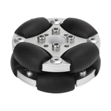 Omni Wheel For Robot Industry, Double Row Multi Directional Aluminum Alloy Omni Wheels 360 Degree Rotatable Anti Slip Rollers Wear Resistant Stable Pe