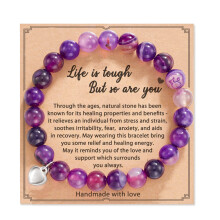 Armband för lindring av depression, ångest, stress, unik present till henne med justerbart armband och helande avslappningsdesign, naturlig
