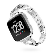 Verstellbares Fitbit-Uhrenarmband, Strass-Armband aus Zinklegierung für Versa2Versa Lite, Ersatzarmband mit Komfortpassform