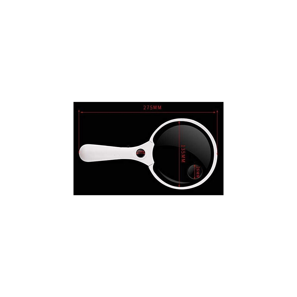 High Power Magnifying Glass, Crystal-Clear Magnification Ergonomic Handle LED Lighted Magnifier For Researchers Professionals
