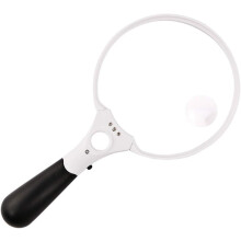 Ergonomisk håndtak, krystallklar forstørrelse. Kraftig forstørrelsesglass med kraftige LED-lys for forbedret synlighet.