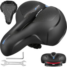 Komfortabel cykelsæde til mænd og kvinder, universel pasform til de fleste cykler med ergonomisk design og dobbelt støddæmpning, polstret med