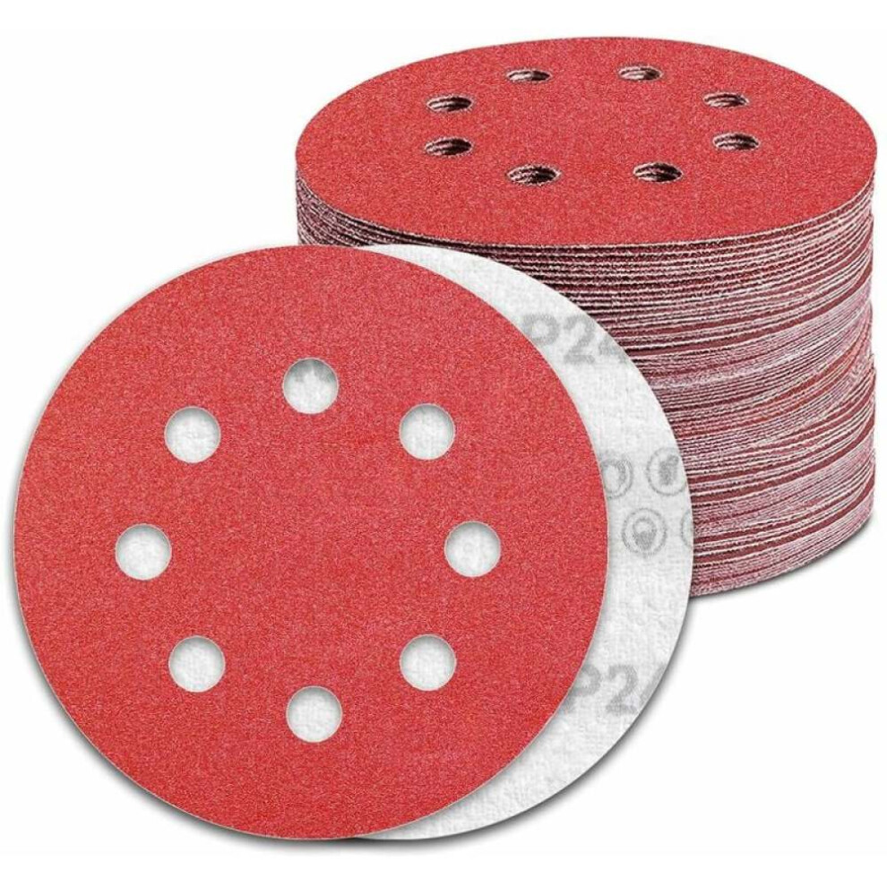 8-Hole Dust Extraction Sanding Discs For Orbital Sander, Aluminum Oxide Abrasive Pads With Hook And Loop Backing, Efficient Dust Removal Sanding Set 9128293113670