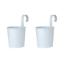 Hanging Planters for Balcony Railing, Metal Flower Pot with Drainage Hole Rust Resistant Iron Design Wall Fence Planter for Indoor Outdoor Use