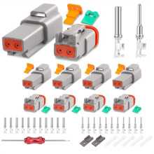 5 Set 2 Pin DT Connector Kit, Waterproof DT Connector, Size 16 Stamped Contacts, Seal Plugs for Car, Truck, Motorcycle