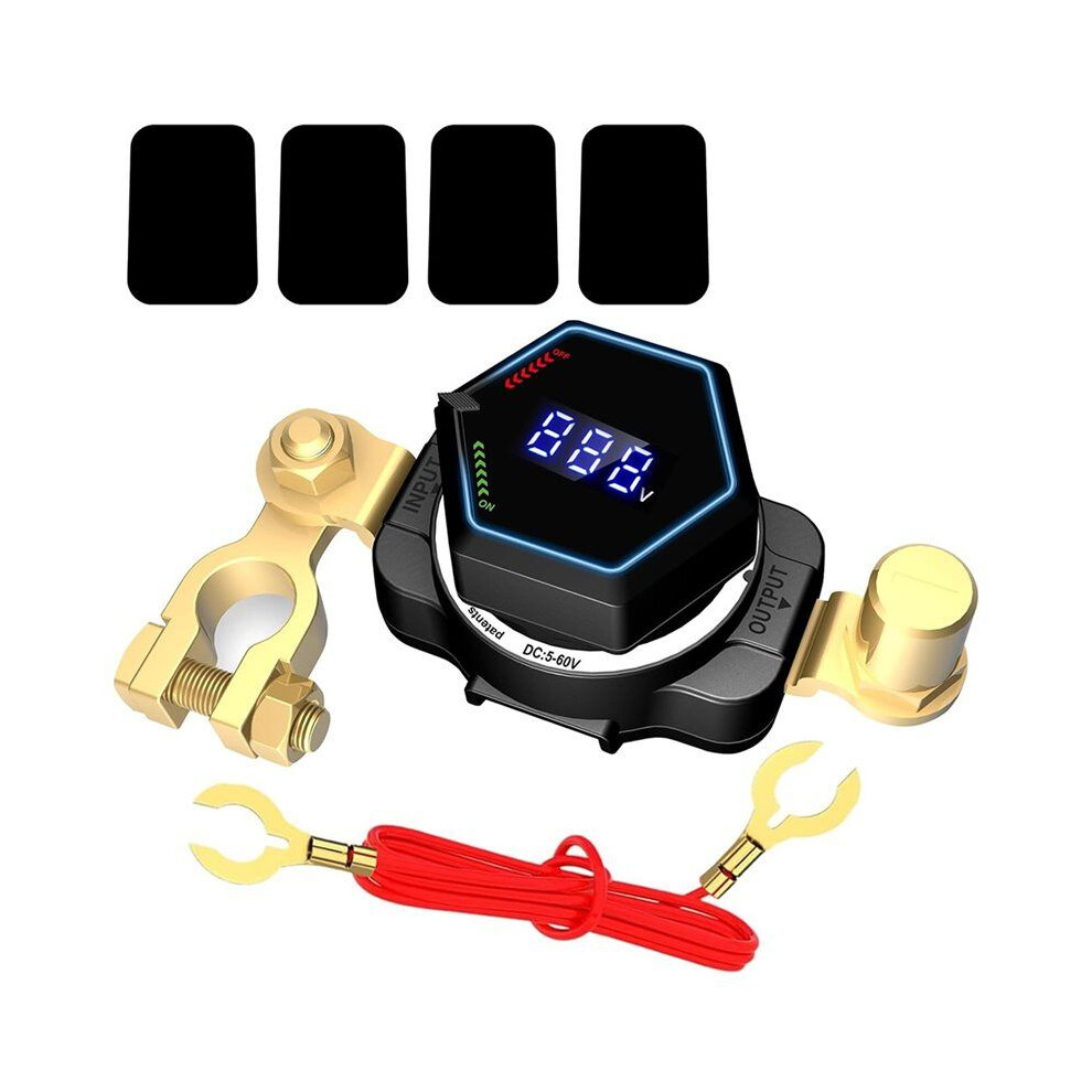 Top Post Battery Disconnect With Voltmeter, Dc5-60V Power Cut/Shut Off For Marine Boat Rv Car Truck 6031527398947