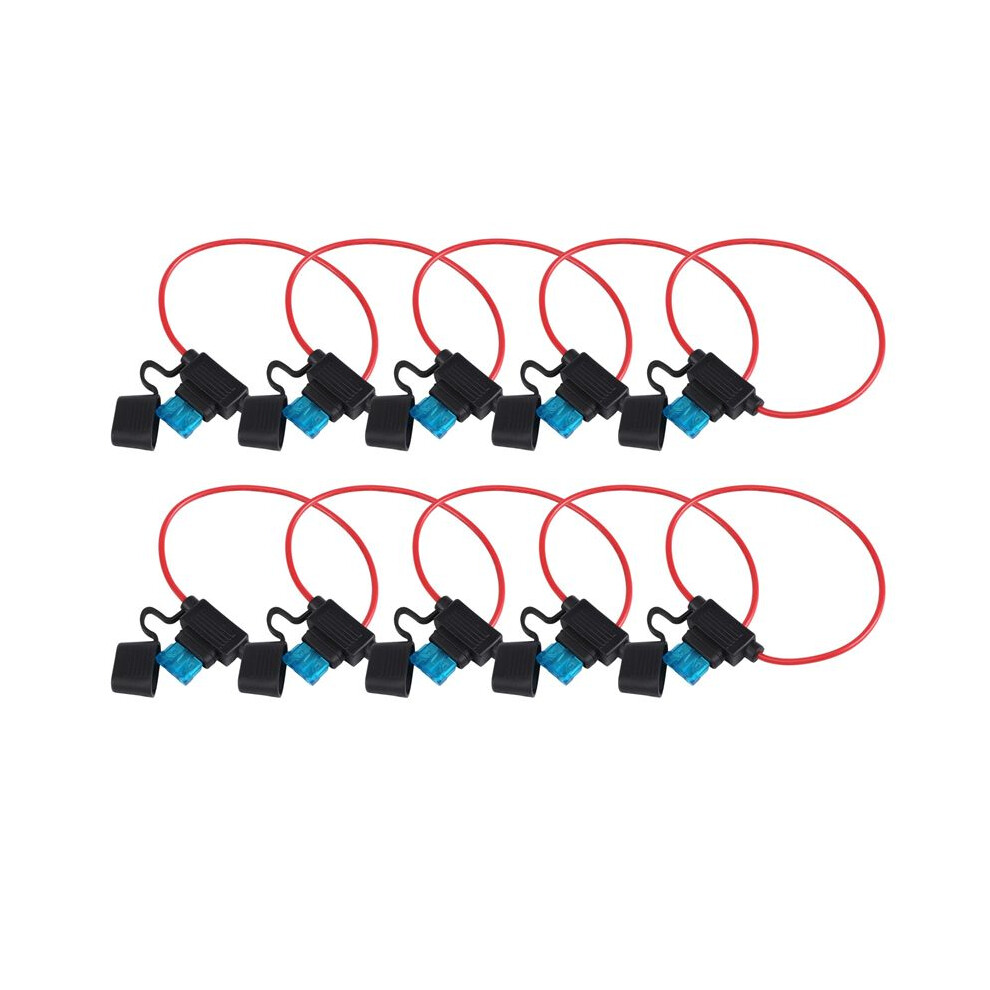 Inline Fuse Holder Atc/Ato Add-A-Circuit Car Fuse Holder 10 Pack Fuse Tap Adapter 16 Gauge 20Amp Blade Automotive Fuse Holder Waterproof Wire With 10 6031702738506