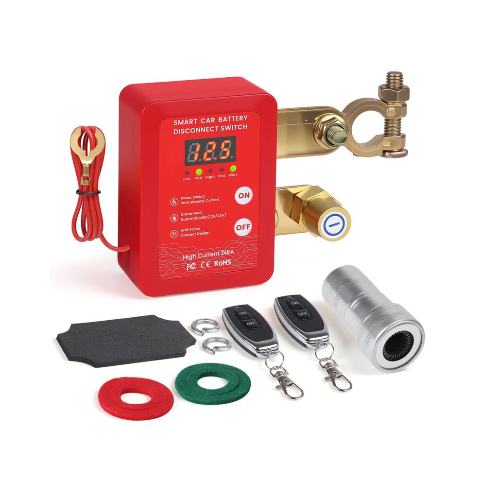 Kill For Car - Remote Battery Disconnect 12V, 240A, Upgrade Voltage With Led Screen 6032029562874