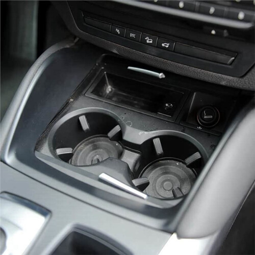 Front Center Console Cup Holder Frame Panel Bezel 51169129401 for  X5 E70 2008-2013 X6 E71 E72 08-14 ABS Carbon Fiber 2