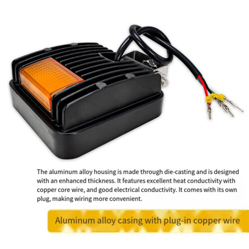 2Pcs 12V - 80V 30W LED Forklift Front Light Loader Headlight Excavator Work Light Tractor Turn Signal Indicator 2