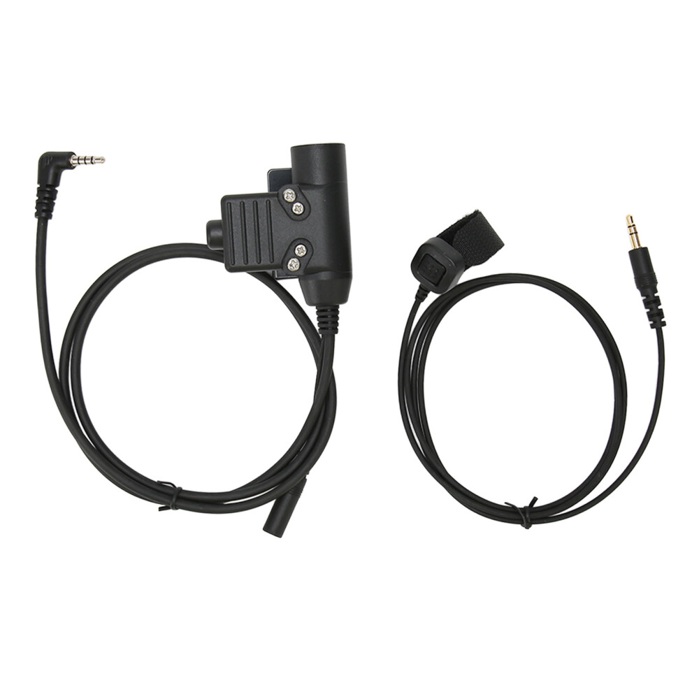 Military Standard Version Tactical Headset Connector Push To Talk Button Reinforced Cable Compatible With Baofeng Radios Anti Slip Ptt Clip And Cable 9164030886452