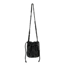 Dames emmervormige tas Crossbody tas Schoudertassen PU-Zwart