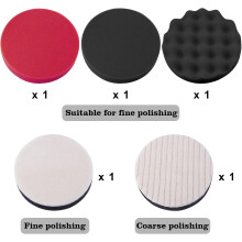 Súprava na leštenie vŕtačiek na detailné čistenie auta, penové leštiace podložky 125 mm s vlnenými podložkami a mikrovláknovým