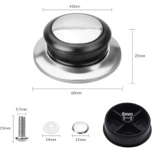 Puxador de tampa de panela de cozinha em baquelite resistente ao calor, puxadores de substituição, robustos e duráveis, fáceis de instalar,