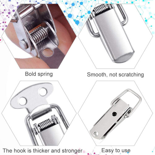 Secure Drawer Hasp, Stainless Steel Spring Loaded Toggle Latch for Toolbox, Offering Rust-Free Durability 2