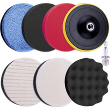 Skumpoleringspuder til autopolering, uldpuder 125 mm med mikrofiber hurtigpoleringsskive og M14-adapter, poleringstilbehør til boremaskiner,