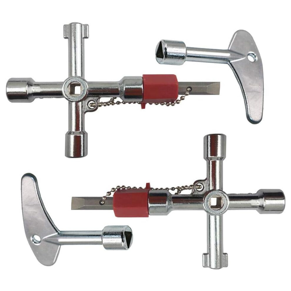 Sillcock Key, Zinc Alloy Construction, Universal Cross Triangle For Efficient Plumbing Tasks, Multi-Functional Utility Key For Widespread Usage 9358999383668
