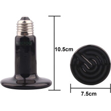 Keramisk varmelampe til krybdyr, padder og kæledyr, 150W keramisk varmeemitter, spiralformet overfladedesign med høj termisk effektivitet til 24