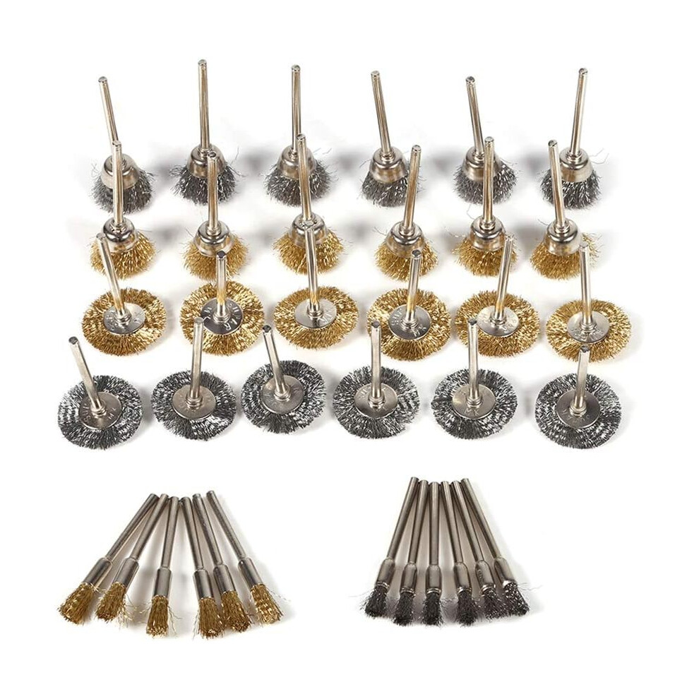 Flat Brushes For Rotary Tools, Brass Wheel Wire Brush Set Designed For Polishing And Grinding, Suitable For Dremel Tools 9358999383576