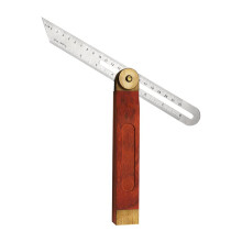 Jauge d'angle coulissante en T de précision, lame en acier inoxydable avec manche en bois dur, élégantes décorations en laiton, parfaite pour les