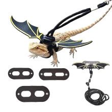Reptilselekoppel med säkert material, bekväm giftfri justerbar lädersele, set i tre storlekar för baby till vuxna skäggagamer och