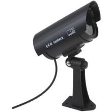 Dummy Security Camera System, Realistic Red Flashing Light Surveillance for Indoor Outdoor Usage, Economical Deterrent with Waterproof and Dustproof