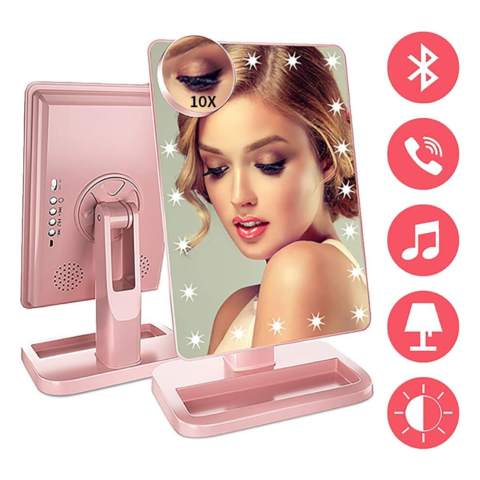 Light Compact Makeup Mirror With Rechargeable Battery, Three Color Modes & Smart Dimming, Perfect For Travel