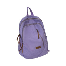 Mode Canvas Schoolrugzak Laptop Rugzak Schooltas voor-Paars