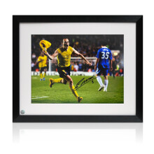 Andres Iniesta Signed Barcelona Football Photo: Semi-Final Goal. Framed