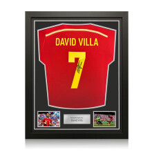 David Villa Signed Original Spain 2013-15 Football Shirt. Standard Frame