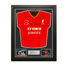 Alan Hansen Front Signed Liverpool 1986 Football Shirt. Standard Frame